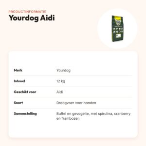 Yourdog hondenvoer Aidi 12 kg – buffel en gevogelte – productinformatie
