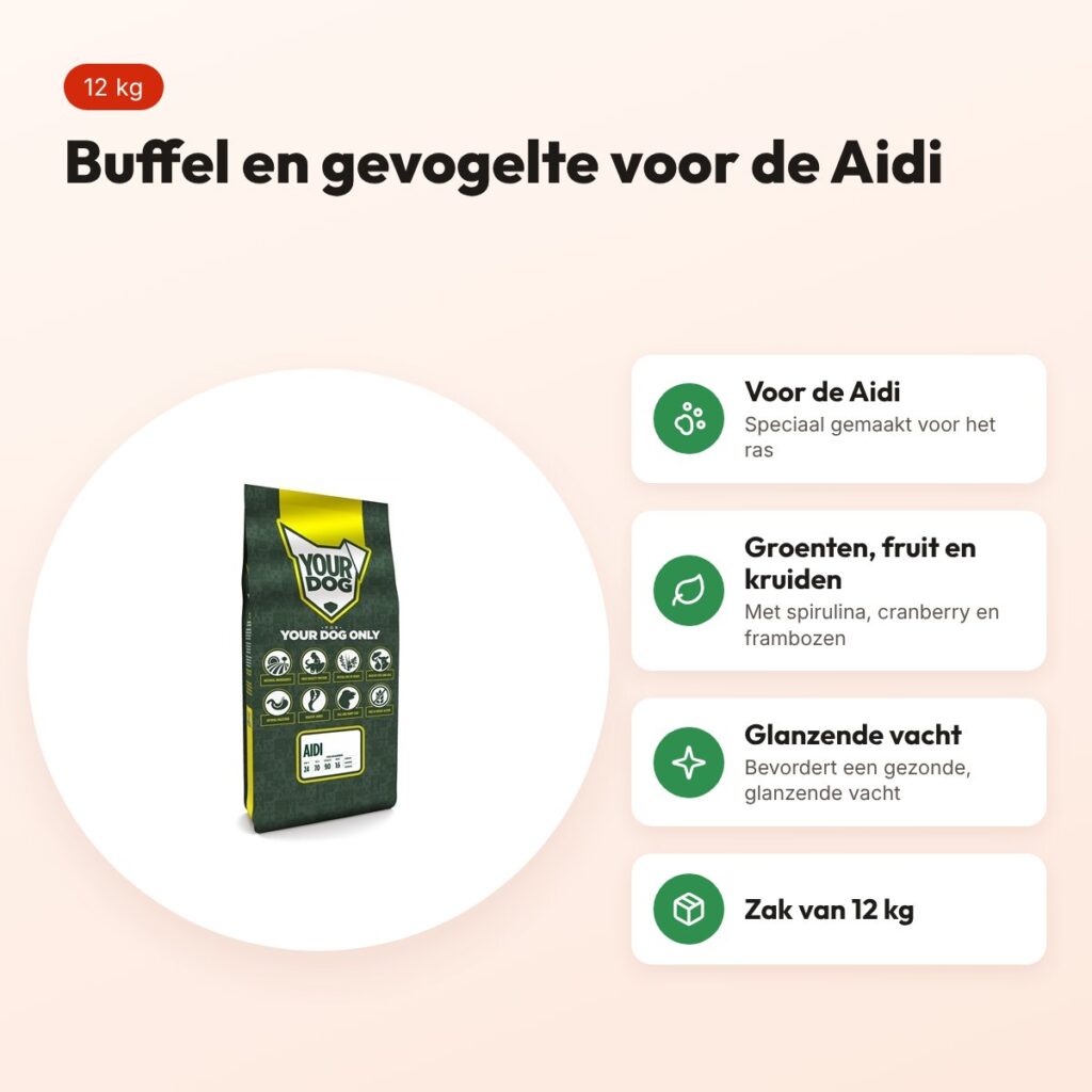 Yourdog hondenvoer Aidi 12 kg – buffel en gevogelte – voordelen