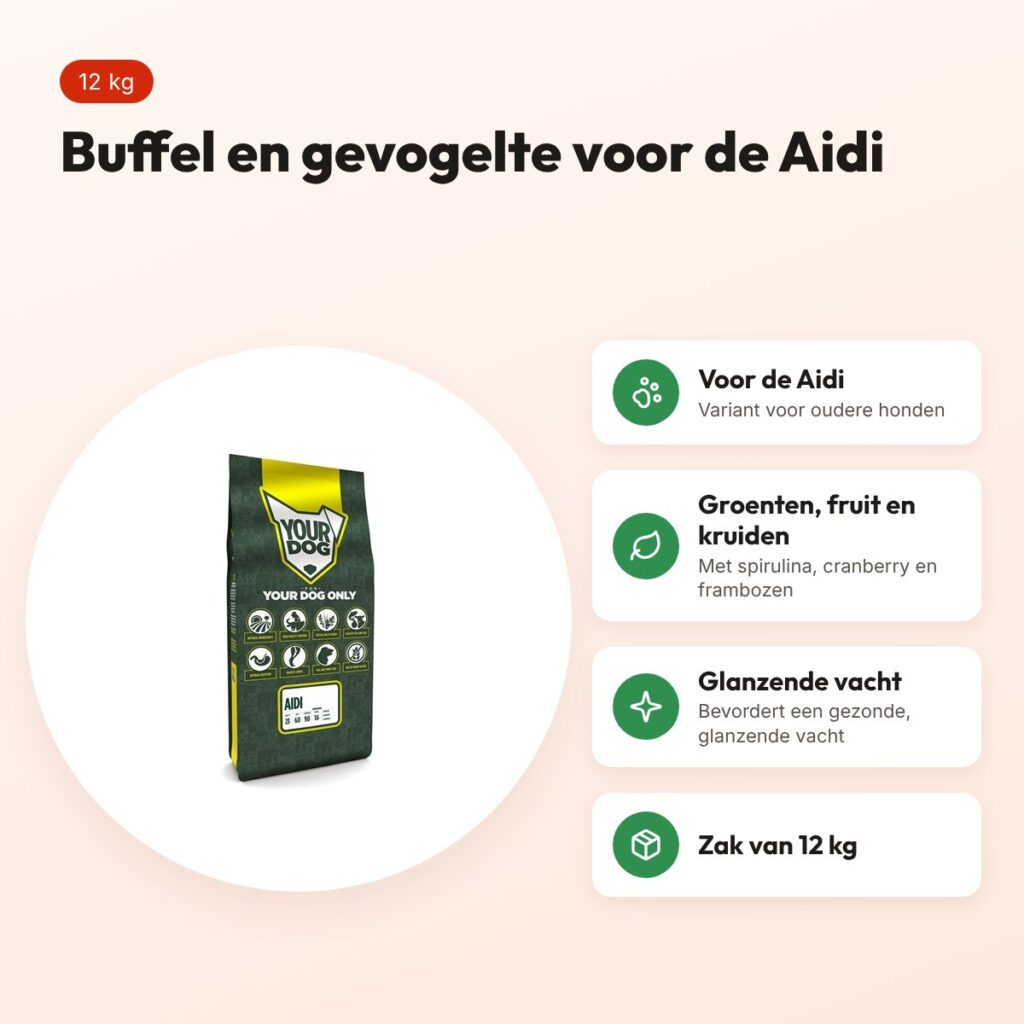 Yourdog hondenvoer Aidi Senior 12 kg – buffel en gevogelte – voordelen