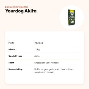Yourdog hondenvoer Akita 12 kg – buffel en gevogelte – productinformatie