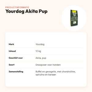 Yourdog hondenvoer Akita Pup 12 kg – buffel en gevogelte – productinformatie