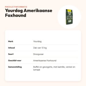 Yourdog hondenvoer Amerikaanse Foxhound 12 kg – buffel en gevogelte – productinformatie