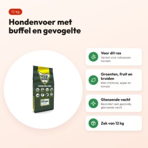 Yourdog hondenvoer Amerikaanse Naakthond Adult 12 kg – buffel en gevogelte – voordelen