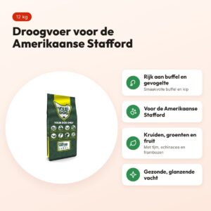 Yourdog hondenvoer Amerikaanse Stafford 12 kg – buffel en gevogelte – voordelen