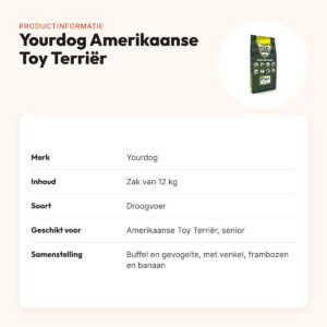 Yourdog hondenvoer Amerikaanse Toy Terriër Senior 12 kg – productinformatie