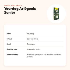 Yourdog hondenvoer Ariégeois Senior 12 kg – buffel en gevogelte – productinformatie
