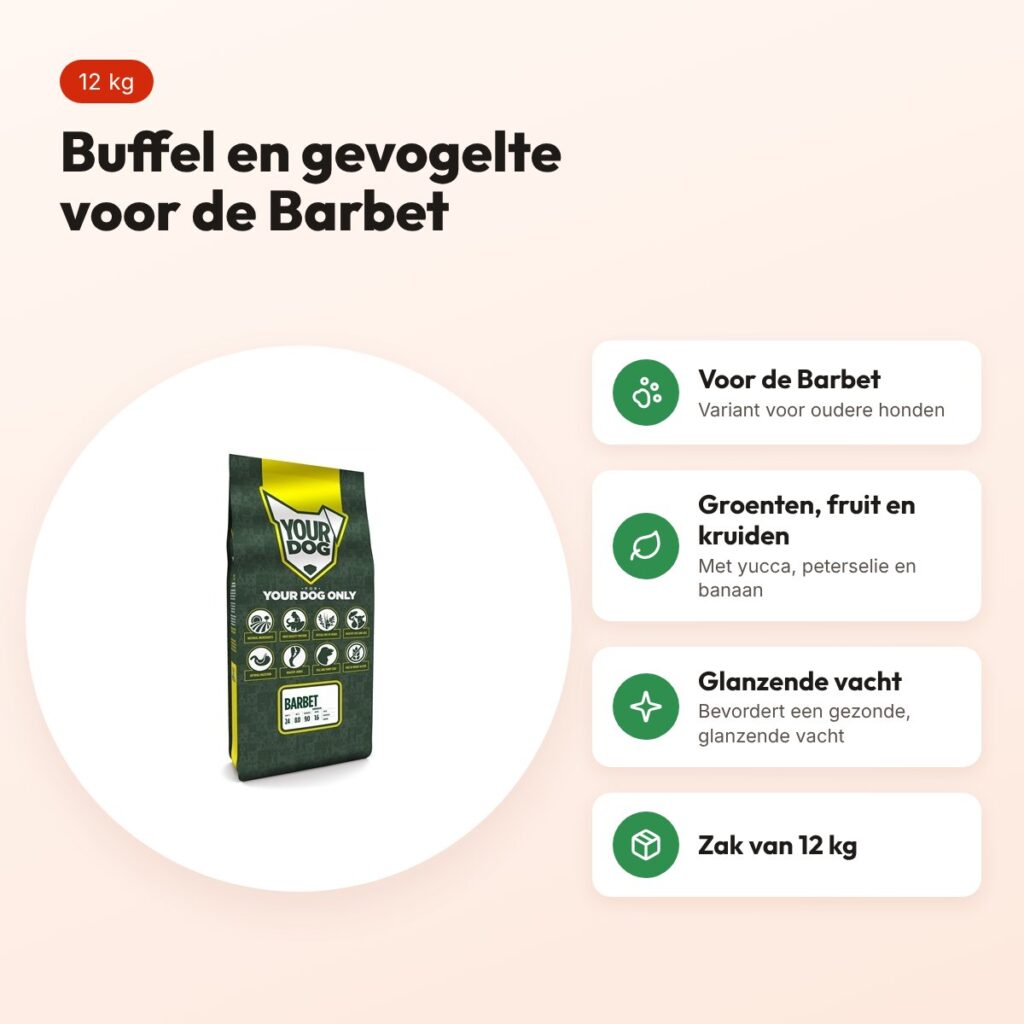 Yourdog hondenvoer Barbet Senior 12 kg – buffel en gevogelte – voordelen