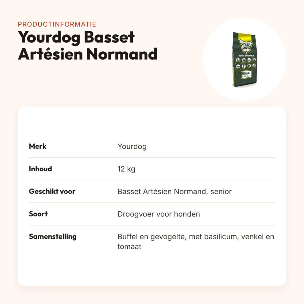 Yourdog hondenvoer Basset Artésien Normand Senior 12 kg – buffel en kip – productinformatie