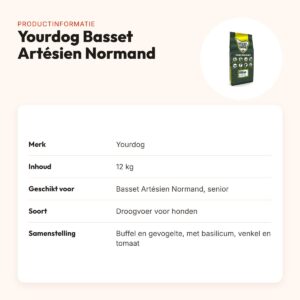 Yourdog hondenvoer Basset Artésien Normand Senior 12 kg – buffel en kip – productinformatie