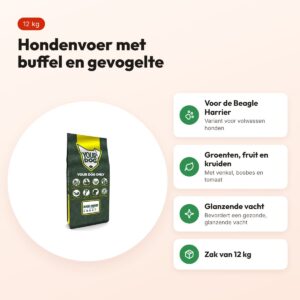 Yourdog hondenvoer Beagle Harrier Adult 12 kg – buffel en gevogelte – voordelen