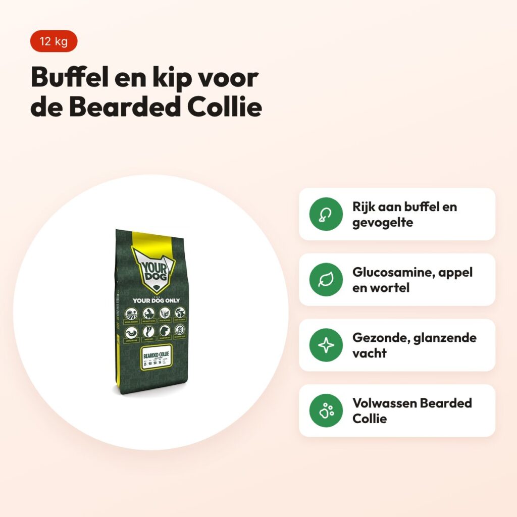 Yourdog hondenvoer Bearded Collie Adult 12 kg – buffel en kip – voordelen