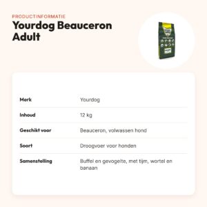 Yourdog hondenvoer Beauceron Adult 12 kg – buffel en gevogelte – productinformatie