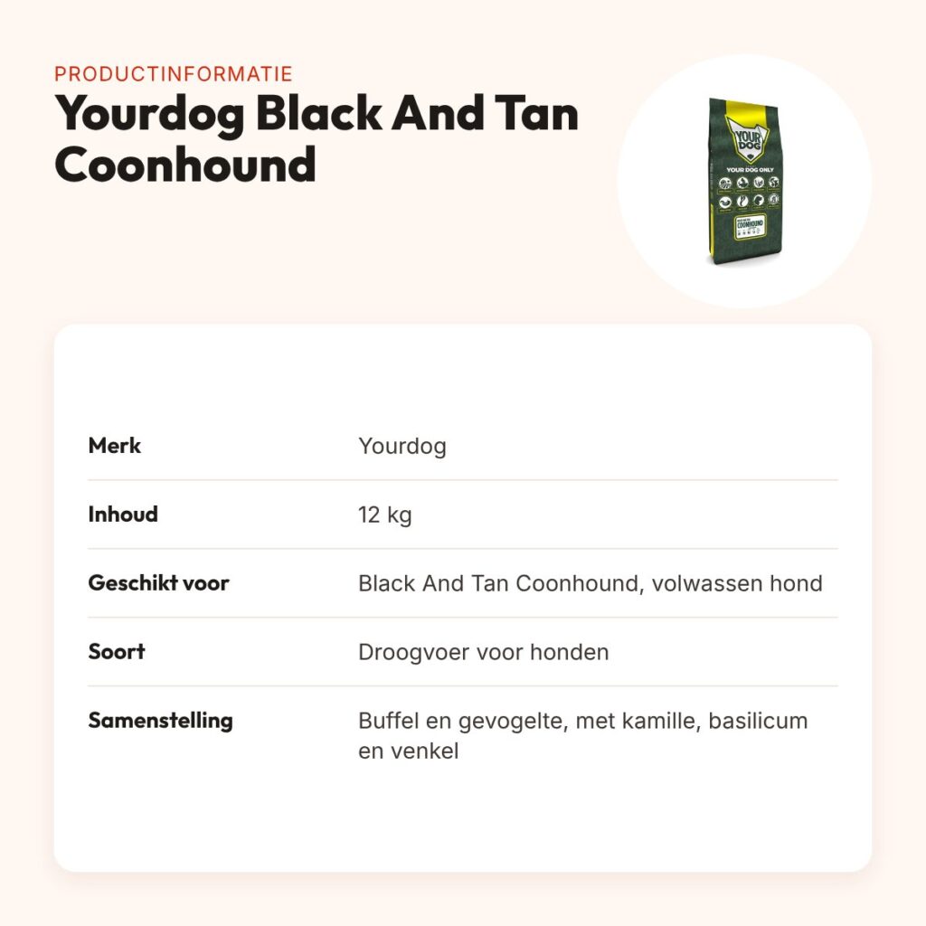 Yourdog hondenvoer Black And Tan Coonhound Adult 12 kg – buffel en kip – productinformatie
