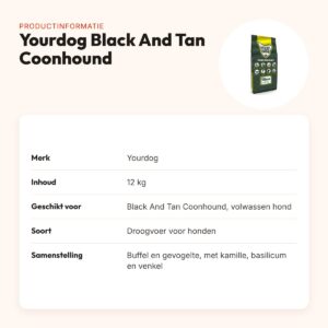 Yourdog hondenvoer Black And Tan Coonhound Adult 12 kg – buffel en kip – productinformatie