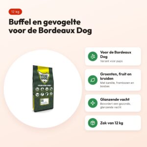 Yourdog hondenvoer Bordeaux Dog Pup 12 kg – buffel en gevogelte – voordelen