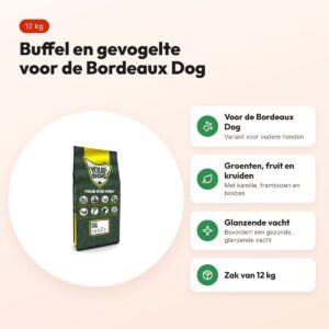 Yourdog hondenvoer Bordeaux Dog Senior 12 kg – buffel en gevogelte – voordelen