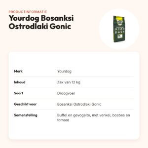 Yourdog hondenvoer Bosanksi Ostrodlaki Gonic 12 kg – buffel en kip – productinformatie