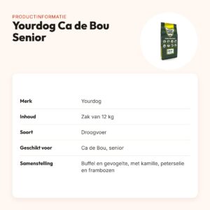 Yourdog hondenvoer Ca de Bou Senior 12 kg – buffel en gevogelte – productinformatie