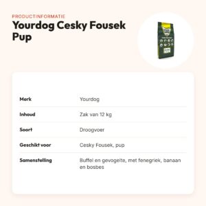 Yourdog hondenvoer Cesky Fousek Pup 12 kg – buffel en gevogelte – productinformatie