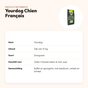 Yourdog hondenvoer Chien Français blanc et noir Pup 12 kg – productinformatie