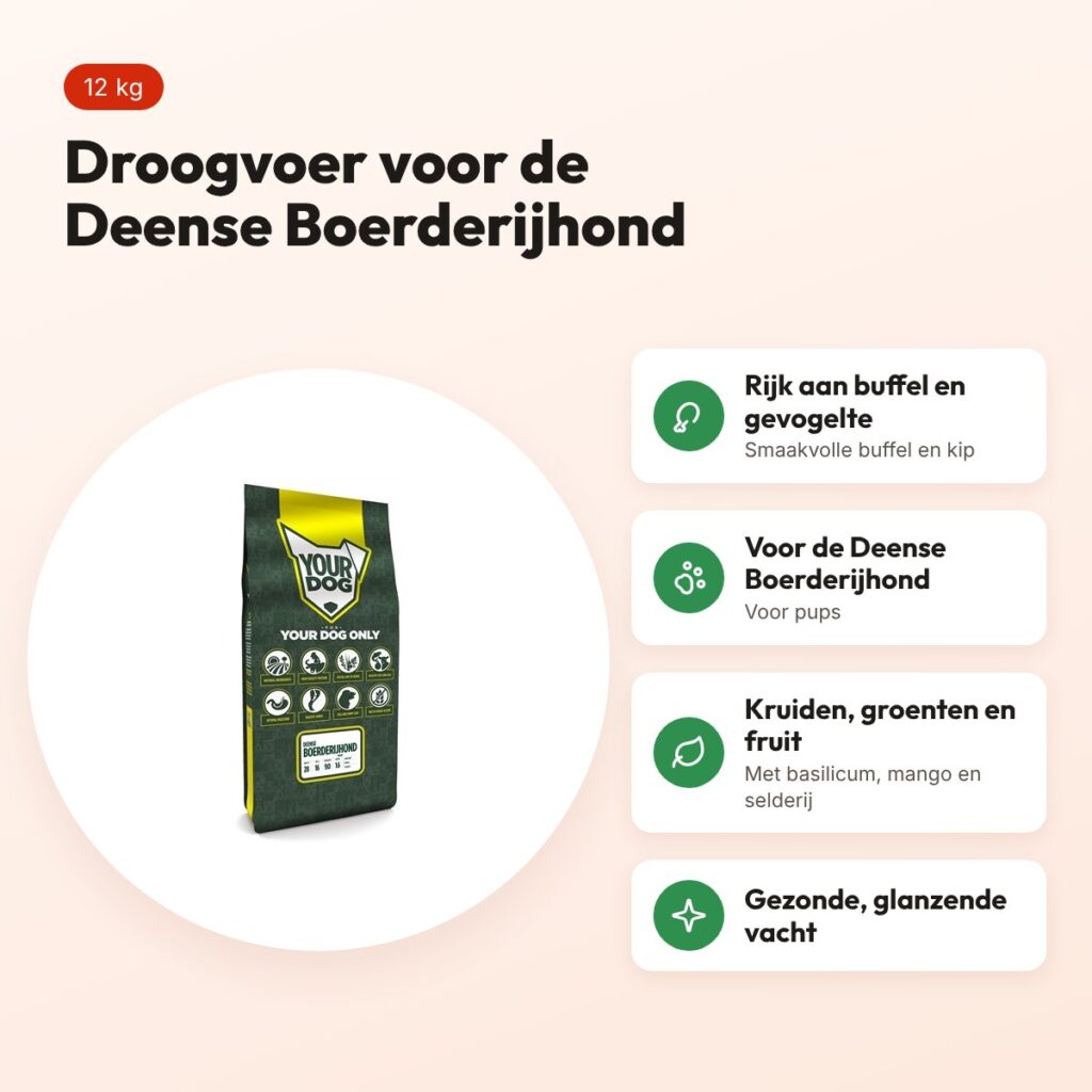 Yourdog hondenvoer Deense Boerderijhond Pup 12 kg – buffel en gevogelte – voordelen