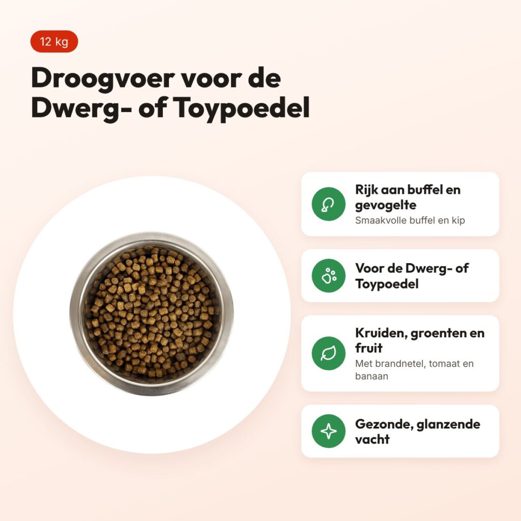 Yourdog hondenvoer Dwerg- of Toypoedel 12 kg – buffel en gevogelte – voordelen
