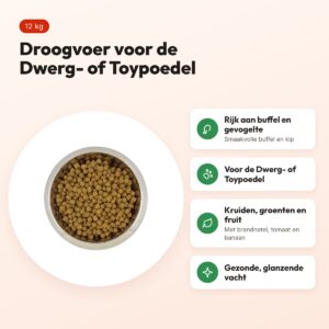 Yourdog hondenvoer Dwerg- of Toypoedel 12 kg – buffel en gevogelte – voordelen