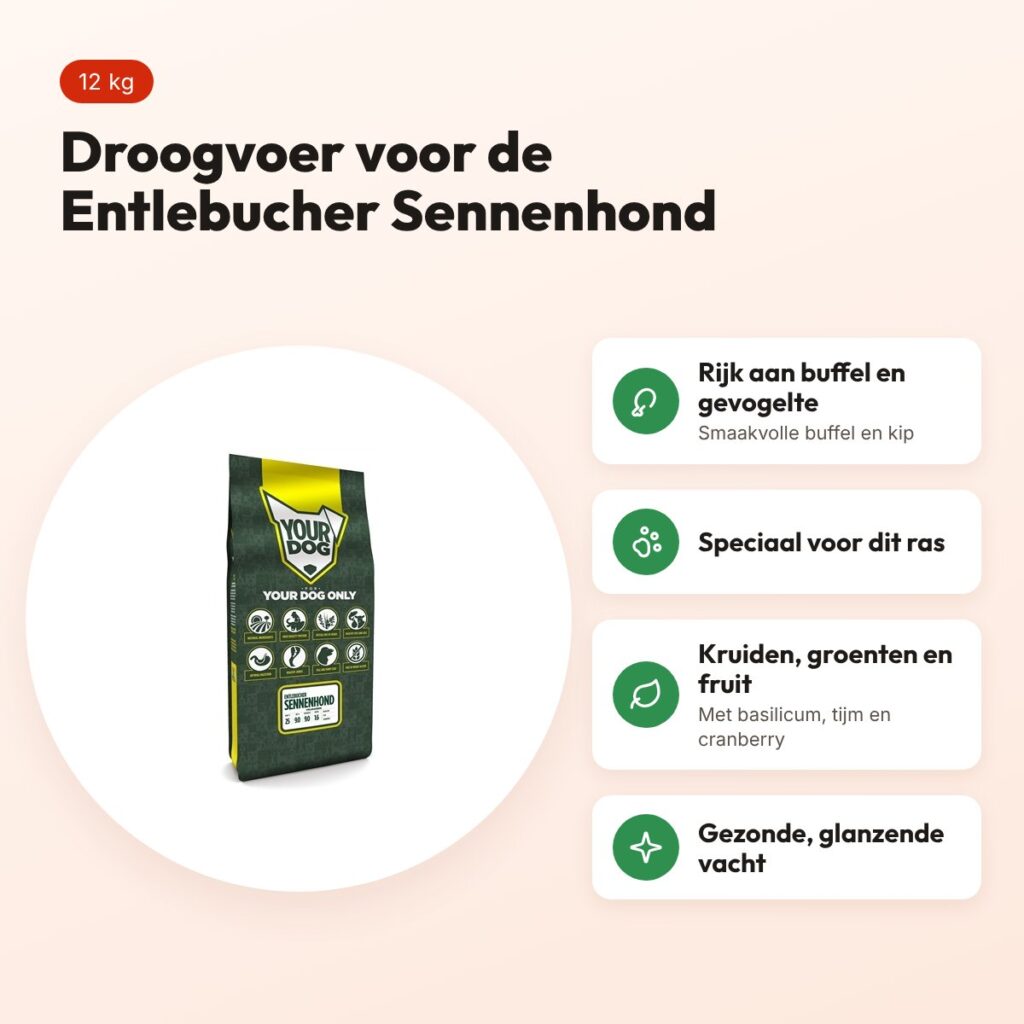 Yourdog hondenvoer Entlebucher Sennenhond 12 kg – buffel en gevogelte – voordelen