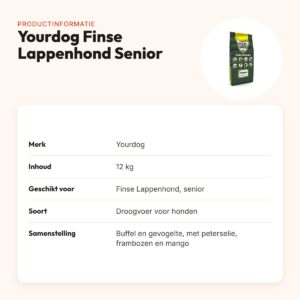 Yourdog hondenvoer Finse Lappenhond Senior 12 kg – buffel en gevogelte – productinformatie