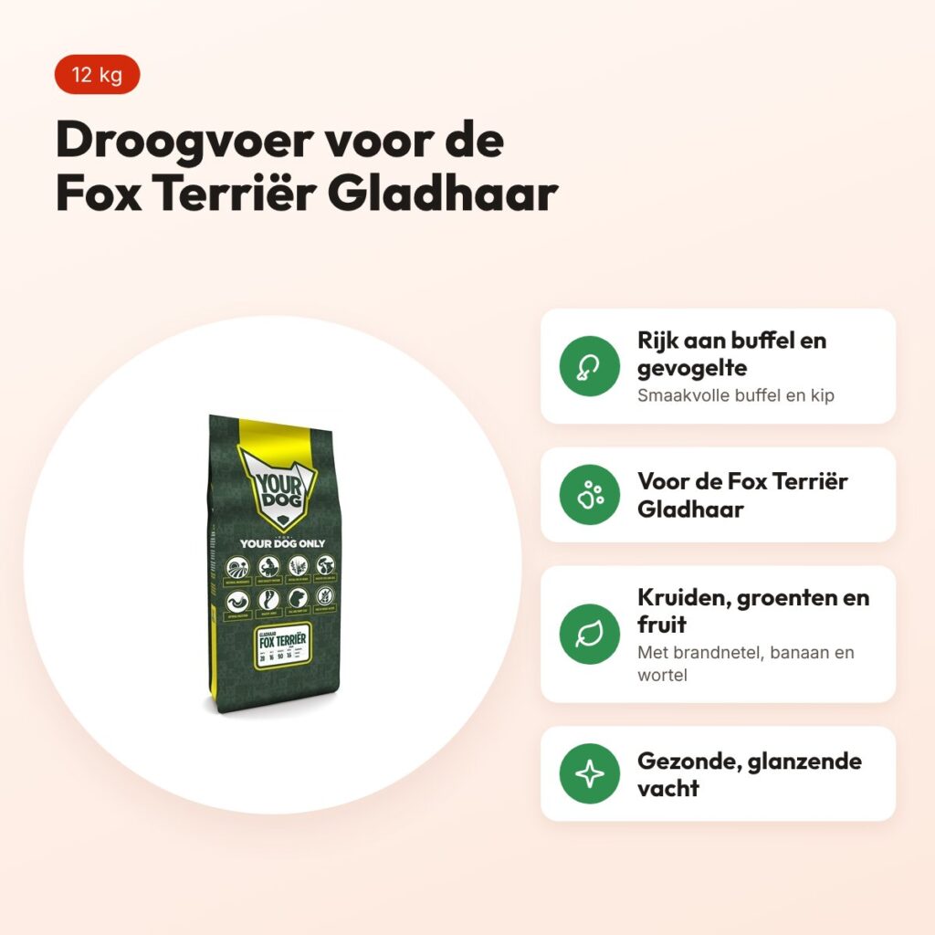 Yourdog hondenvoer Fox Terriër Gladhaar 12 kg – buffel en gevogelte – voordelen