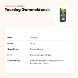 Yourdog hondenvoer Gammeldansk 12 kg – buffel en gevogelte – productinformatie
