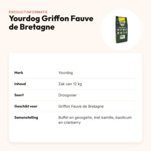 Yourdog hondenvoer Griffon Fauve de Bretagne 12 kg – buffel en gevogelte – productinformatie