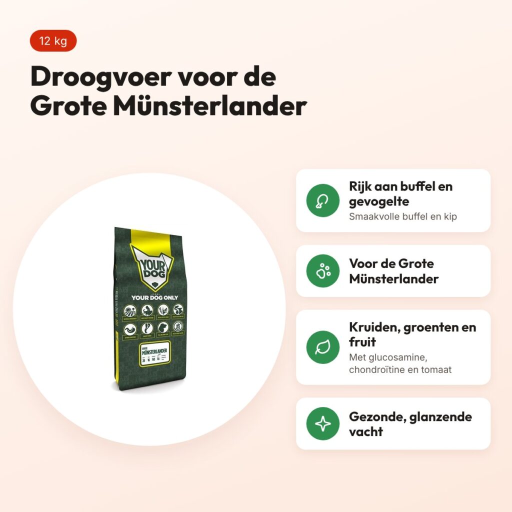 Yourdog hondenvoer Grote Münsterlander 12 kg – buffel en gevogelte – voordelen