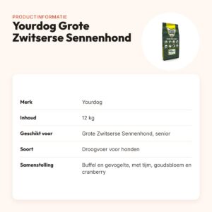Yourdog hondenvoer Grote Zwitserse Sennenhond Senior 12 kg – productinformatie