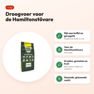 Yourdog hondenvoer Hamiltonstövare Pup 12 kg – buffel en gevogelte – voordelen