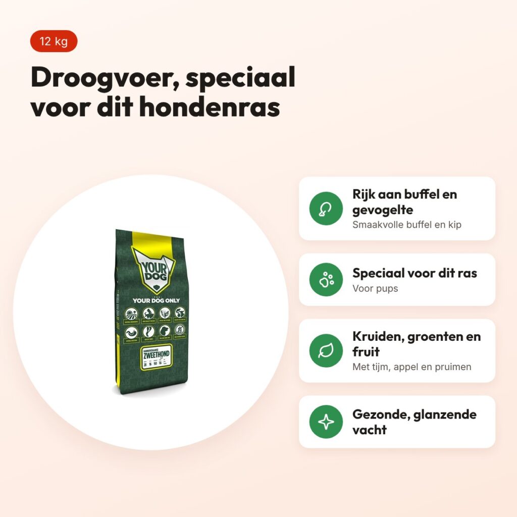 Yourdog hondenvoer Hannoveraanse Zweethond Pup 12 kg – buffel en gevogelte – voordelen