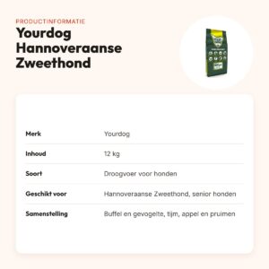 Yourdog hondenvoer Hannoveraanse Zweethond Senior 12 kg – productinformatie