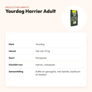 Yourdog hondenvoer Harrier Adult 12 kg – buffel en gevogelte – productinformatie