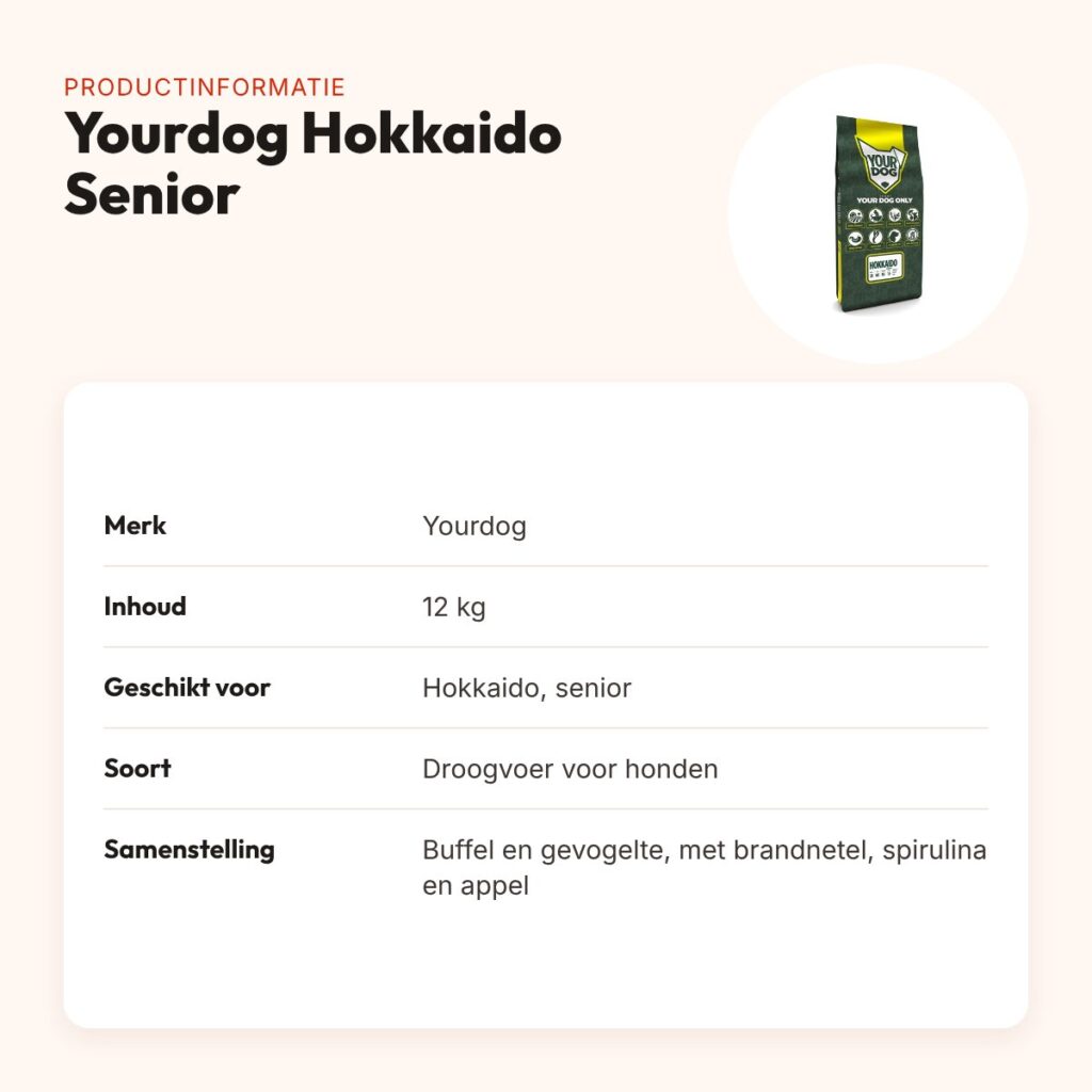 Yourdog hondenvoer Hokkaido Senior 12 kg – buffel en gevogelte – productinformatie