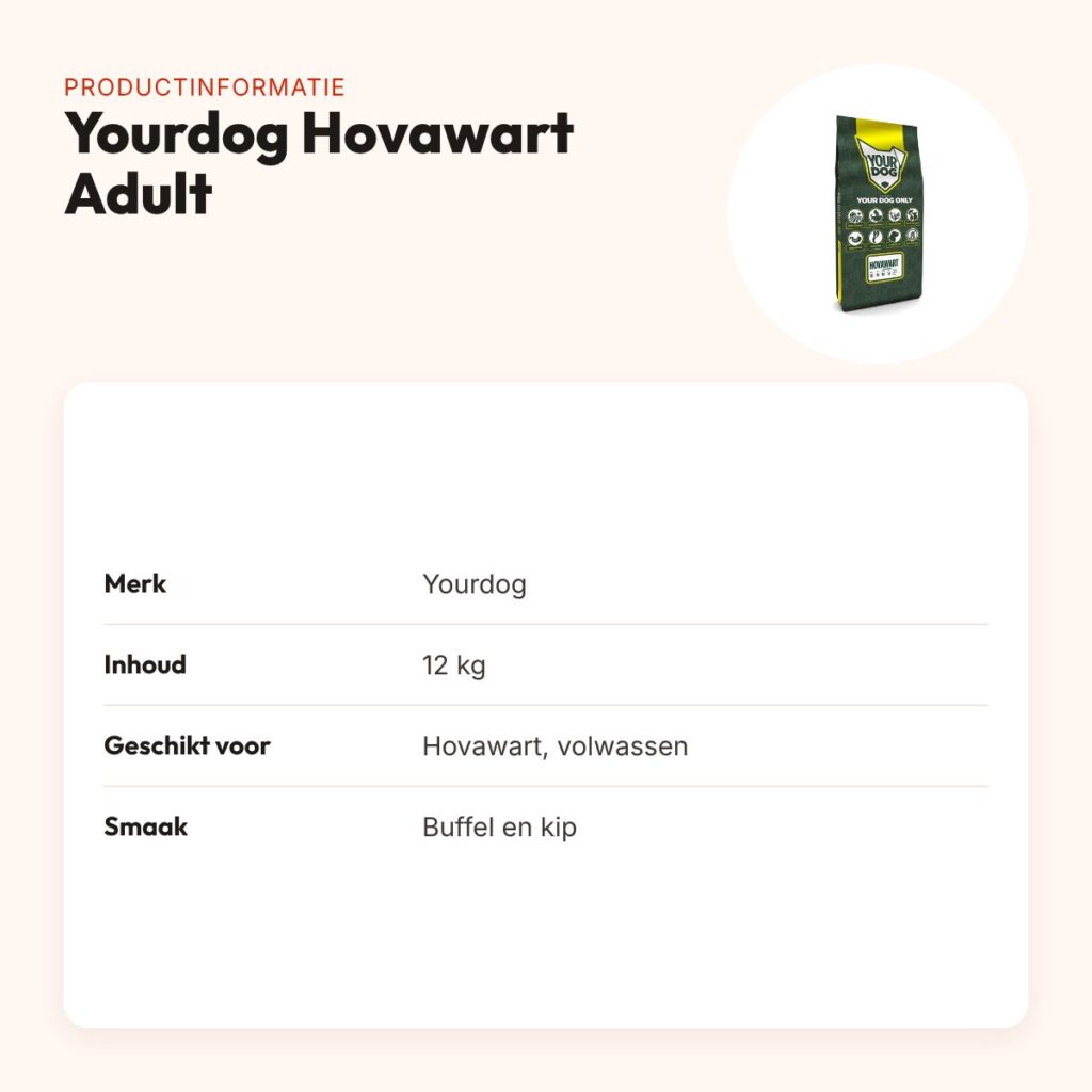 Yourdog hondenvoer Hovawart Adult 12 kg – buffel en kip – productinformatie