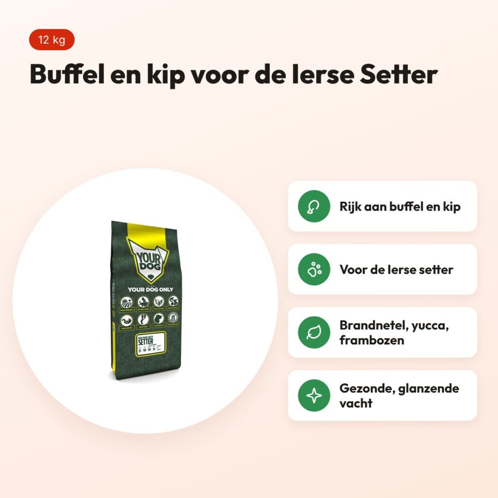 Yourdog hondenvoer Ierse Rood-witte Setter 12 kg – buffel en kip – voordelen