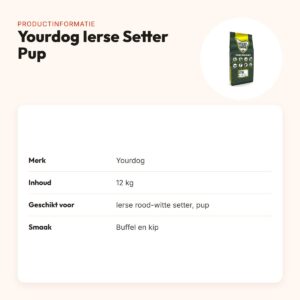 Yourdog hondenvoer Ierse Rood-witte Setter Pup 12 kg – buffel en kip – productinformatie