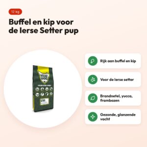 Yourdog hondenvoer Ierse Rood-witte Setter Pup 12 kg – buffel en kip – voordelen