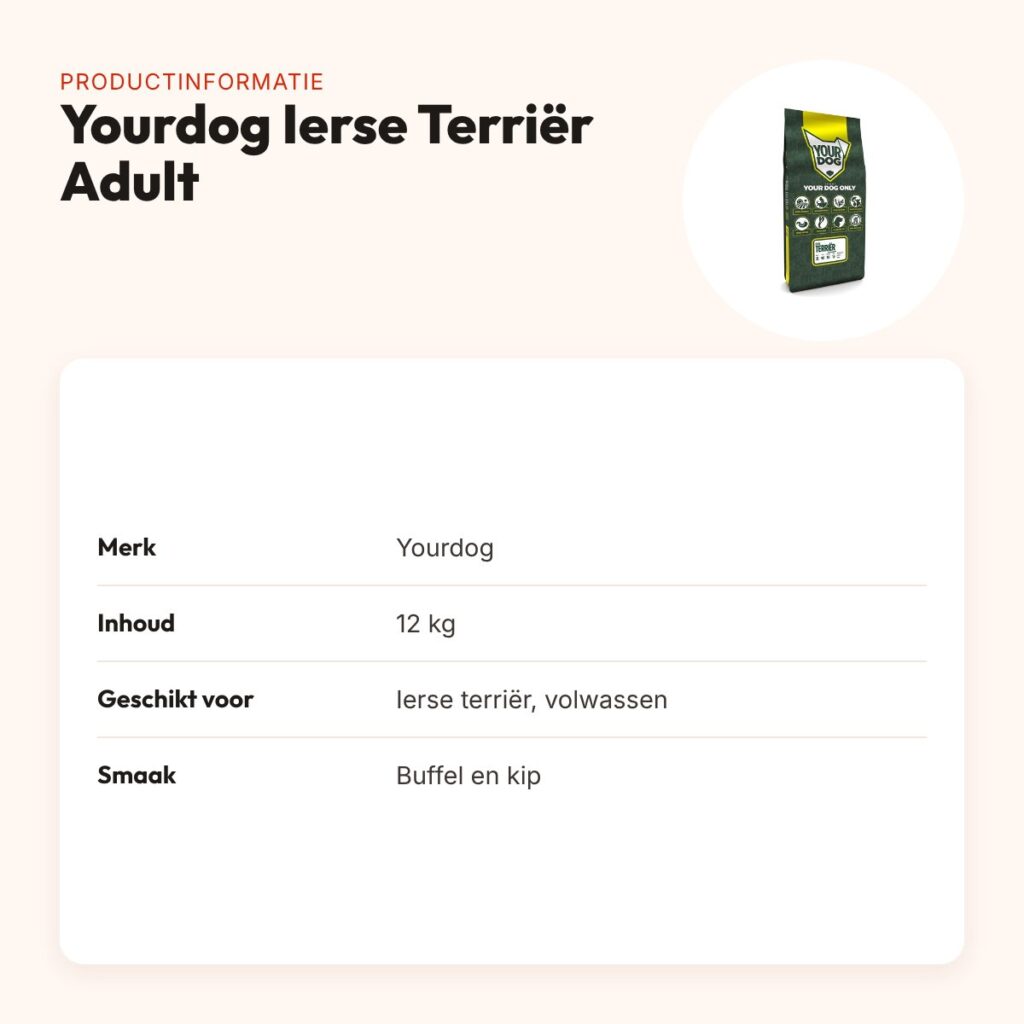 Yourdog hondenvoer Ierse Terriër Adult 12 kg – buffel en kip – productinformatie