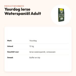 Yourdog hondenvoer Ierse Waterspaniël Adult 12 kg – buffel en kip – productinformatie