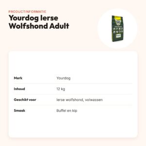 Yourdog hondenvoer Ierse Wolfshond Adult 12 kg – buffel en kip – productinformatie