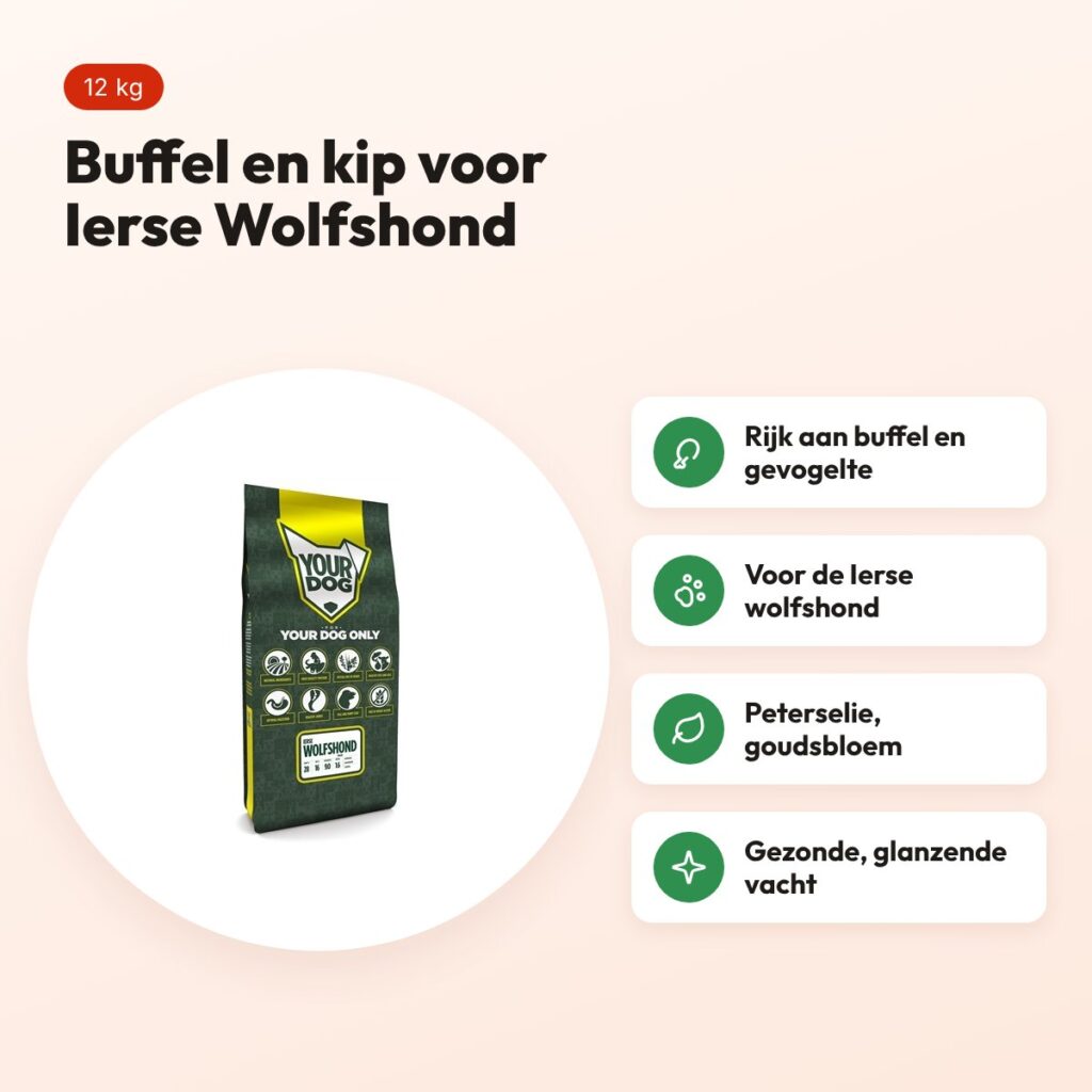 Yourdog hondenvoer Ierse Wolfshond Pup 12 kg – buffel en kip – voordelen