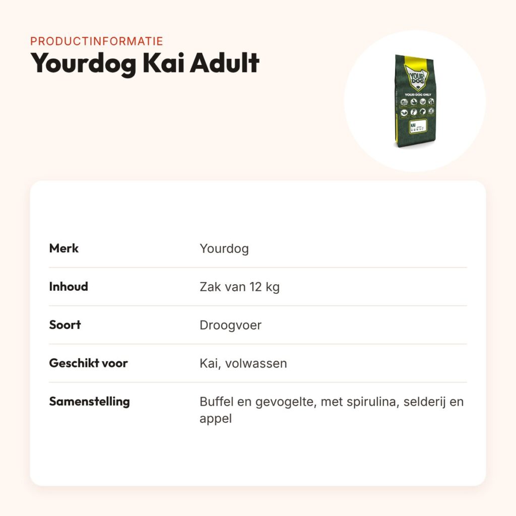 Yourdog hondenvoer Kai Adult 12 kg – buffel en gevogelte – productinformatie