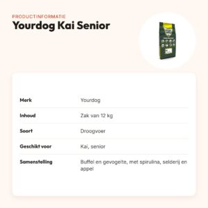 Yourdog hondenvoer Kai Senior 12 kg – buffel en gevogelte – productinformatie