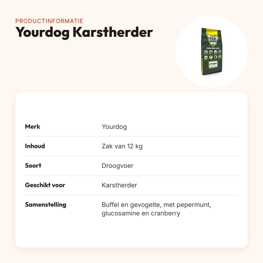 Yourdog hondenvoer Karstherder 12 kg – buffel en gevogelte – productinformatie